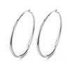 Hoop Earrings Exaggerated Geometric Big Circle Copper Earring For Women Fashion Simple Round Jewelry 60/70/80mm Aretes De Mujer
