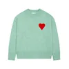 Paris Fashion Designer Amies Strickpullover für Herren, bestickt, rotes Herz, einfarbig, große Liebe, Rundhalsausschnitt, Kurzarm, ein T-Shirt für Männer und Frauen