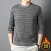 Men's Sweaters Autumn And Winter Knitwear Korean Fashion Solid Color Round Neck Thickened Long-Sleeve Sweater