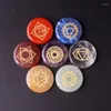 Decorative Figurines 7 Chakra Symbol Crystal Stones Set Natural Reiki Healing Bulk Palm Polished Pocket Gemstones For Meditation Balancing