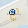 Band Rings Women Vintage Turkish Evil Eye Rings Gold Sier Color Boho Knuckle Couple Ring Female Beach Jewelry Gift Drop Delivery Jewel Dhyr2