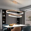 Kroonluchters Restaurant LED-kroonluchter Rose goud roestvrij staal hangende lichtarmatuur moderne woonkamer woondecoratie ophanging glanslamp