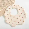 Bibs Burp Cloths 6 Layers of Cotton Gause Baby Bibs Flower Newborn Bib Infant Burp Cloths Bandana Scarf for Girl Boy Feeding Saliva TowelL231108