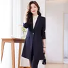 Costumes pour femmes tissu de haute qualité mode coupe-vent moyen Long dames vêtements d'extérieur automne hiver OL Styles vêtements de travail de bureau professionnel