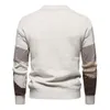 Men's Vests M-3XL!2 Colors!Autumn And Winter Fashion Casual Trend Contrast Color Splice Knitted Round Neck Long Sleeve Sweater