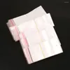 Jewelry Pouches 100pcs/pack Size 6x14cm/7x14cm/8x14cm/6x17.5cm White/Clear Self-Adhesive Plastic Storage Bag For Packaging Gift