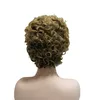 Kadınların sentetik perukları katmanlı kısa düz pixie kesilmiş ombre renk sassy kıvırcık karışımı natura tam peruk