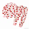 Pijamas sleepers com punhos de luva crianças infantis bebê recém-nascido pjs meninos meninas manga longa dos desenhos animados tops calças pijamas pijamas conjunto R231108