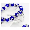 Perline alla moda semplice malocchio Relius fascino perline blu braccialetto fortunato migliore abbinamento turco per bracciali gioielli consegna di goccia Dhcds