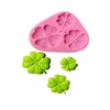 Baking Moulds Lucky Clover Silicone Mold Kitchen DIY Cake Decoration Fondant Chocolate Plant Flower J039