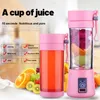 Centrifugeuses Portable Électrique Juicer Mini Fruit Juice Mixer USB Rechargeable Handheld Smoothie Blender Lame En Acier Inoxydable R230819