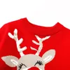 Jersey Happytobias, suéter navideño para niños, jersey con estampado de alces, jersey cálido con cuello redondo, suéteres para niños 231108