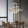 Lampy wiszące Kreatywne 3-pierścienia dwustronna LED żyrandol życiowy salon studium sypialni