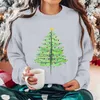 Damen-Kapuzenpullover, Rundhalsausschnitt, langärmelig, mit Weihnachtsbaum-Aufdruck, Trainingsjacke für Damen, Scrub-Top