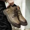 Boots 2023 Men's Autumn And Winter High-top Casual Soft Sole Non-slip British Style Business Retro Work