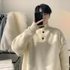 Herrtröjor Turtleneck män Pure Color Simple Minimalist Handsome Pullover Tender Classic Korean Style Streetwear Cozy 2023