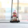 Decorations Swing Sled Pendant Gentleman Penguin Auto Rearview Mirror Decoration Car Interior Accessories Animal Doll Toys AA230407