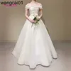 Party Dresses New Design Ivory Wedding Dress Off-Shoulder Floor ngth Short Seves Organza A-Line Backss Korean Bridal Gowns 0408H23