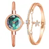 Montres-bracelets Bracelet montre femmes dégradé petit cadran dames montres ensemble 2 pièces belle étoile pendentif noué cadeau