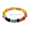 Kralen 8 mm natuursteen 7 chakra armbanden armbanden voor vrouwen mannen yoga nce kralen boeddha gebed elastische armband valentijnsdag je dhj56