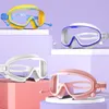 Goggles Children Swimming Glasses Adjustable Large Frame Wide Vision Anti-Fog Waterproof Swim Sports Eyewear With earplugs For Kids Gift P230408