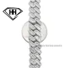 Hiphop Fresh Curb Chain 15mm 24inches S Sterling Sier Fullt Iced Out Moissanite Diamond Cuban Necklace