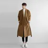 Herrjackor FGKKS 2023 Fashion Wool Blend Men Warm Slim Tjock Jack Coat Högkvalitativ design Brand Street Wear Trench Rockar Malezln231108