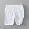Mäns shorts Pure Linen Men's Shorts Summer Pure White Loose Holiday Shorts Men's Casual Plus Size Knapp Flight Shorts 230408