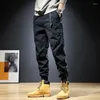 Pantaloni da uomo tattici neri cargo da uomo autunno streetwear pantaloni da jogging con cintura elastica in cotone stile coreano