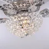 Crystal 52 Inch Ceiling Fans With Light Luxury Chandeliers Lamp Remote Control Home Decor Led Hanging Lamps