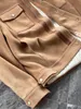 Mensjackor Autumn och Winter Loro Piana Lamb Fur Lapel Pocket Khaki Coats