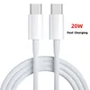 Hot 1M 3ft QC 3.0 20W Fast Charge Type C to C Quick Data Cable 144 Braid Core TPE wire White