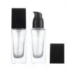 Storage Bottles 30ml Cosmetic Glass Bottle Frosting Powder Base Liquid Emulsion Press Essence Subpackage Small Empty