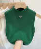 Prades Designer Gile Sweater PRA Femmes Gilet Spring Fall Loose Lettre rond Pullor Pullover Tricot Waistcoats Sans manche