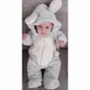 Rompers Winter Baby born Toddler Girls Clothes Rabbit Ear Hooded Jumpsuit infant Costume Fleece Thick boys Romper pajama 230407