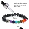 Beaded 7 Chakra Bracelet For Men Women 8Mm Black Laca Beads Elephant/Buddha/ Yoga Healing Essential Oil Diffuser Braceletz D Dhomg