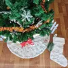 クリスマスデコレーションツリースカートフェイクファースパンコンクリスマスフロアマットカバーホームパーティーの装飾年の装飾品
