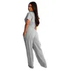 Pantalon deux pièces pour femmes CINESSD T-shirt plissé à manches courtes en coton Extra épais costume deux pièces ample à jambes larges