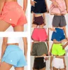 LU-0160 Tenues de yoga pour femmes Shorts taille haute vêtements d'exercice pantalons courts vêtements de fitness pour filles en cours d'exécution entraîneur élastique adulte doublé xdgfch