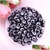 Resin 200Pcs 11Mm Oval Shape Spacer Beads Evil Eye Stripe Resin For Jewelry Making Bracelet Necklace Charms Drop Delivery Je Dhgarden Dheqt