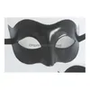 Masques De Fête Nouveau Masque Noir Et Blanc Demi Visage Mascarade Props Livraison Drop Home Garden Fournitures De Fête Dh3Q0