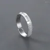 Cluster Ringen Creatieve Concave Convexe Textuur Lijnen Ring Voor Mannen Vrouwen Eenvoudige Zilveren Kleur Open Paar Bruiloft Sieraden