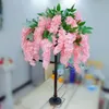 100cm 흰색 분홍색 인공 꽃 수국 wisteria 나무 웨딩 테이블 센터 피스 홈 거실 파티 장식을 위해 인용
