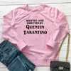 Moletom feminino casual outono velo amarelo jumper Tarantino Grunge moletom feminino Quentin Spring Tops