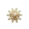 Brooches Elegant Rhinestone Pearl Snowflakes Jewelry Brooch Pins For Women High Quality Hollow Luxury Accessories Safety