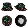 BERETS BRIGHT BAT HALLOWEEN BUCKET HAT Summer Headwear Merchandise Moon and Stars Fishing Cap Sports Women Män Panama UV Protection