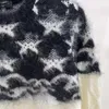 Designer trui vrouwen vroege herfst herfst kleine geur gebreide ronde nek lange mouw trui met vijfpunts sterrenpatroon geleidelijke donzige zoete top voor vrouwen jjb6