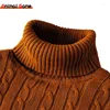 Men's Sweaters Handsome Winter Warm High Neck Sweater Casual Round Knitted Keep Jumper Wool