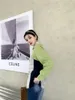 Camicette da donna 2023 Camicia a righe patchwork verde per donna Manica lunga Top con bottoni e colletto Designer Moda coreana