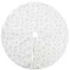 Christmas Decorations 90/122cm Tree Skirt Faux Fur Carpet Snowflake White Plush Mat For Home Xmas Year Decor Apron Ornament 2024